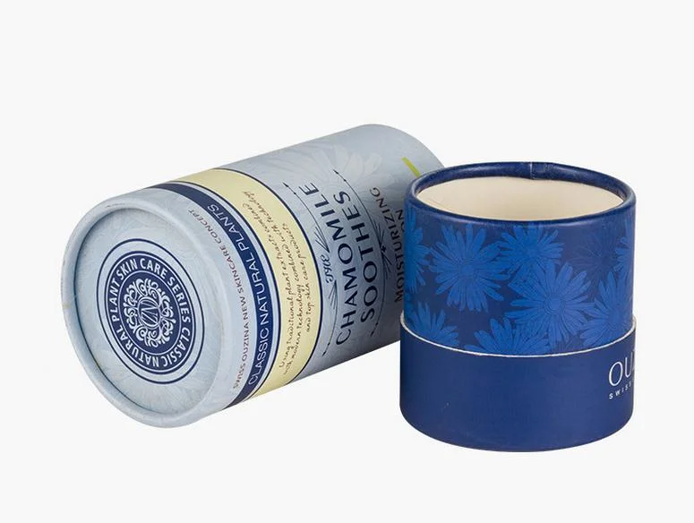 100% Recycled Custom Print Cylinder Deodorant Lip Balm Paper Cardboard Tube Perfume Container Oil Resistant