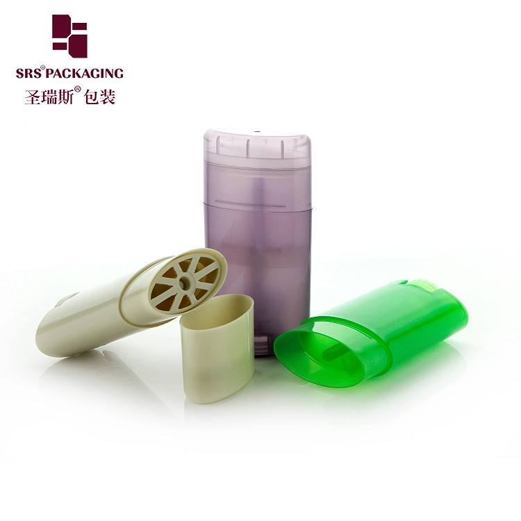 High Quality Custom Color Empty Oval Plastic Deodorant Stick Container 15g 40g 50g 75g