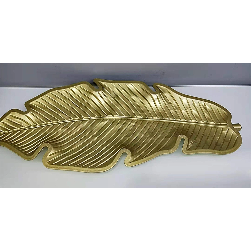 Nordic Art Leaf Plate Home Decoration Accessories Modern Luxury Gold Home Decor Storage Plate at Home