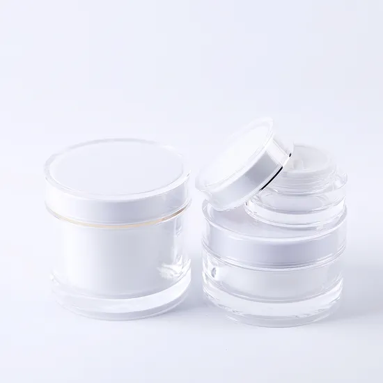 Empty Luxury 5g 15g 30g 50g Acrylic Skincare Plastic Double Wall Cosmetic Face Cream Plastic Jars Packaging