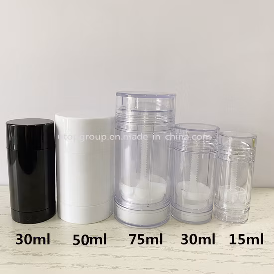 Empty Deodorant Stick 30g 50g Round Twist up Stick Deodorant Container